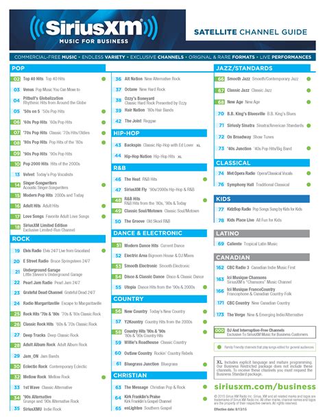 sirius xm channel menu.